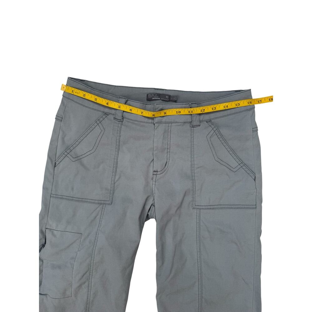PRANA Gray Low Rise Crop Hiking Pants Size 10 Womens Zip Leg Pockets Stretch - Picture 4 of 6